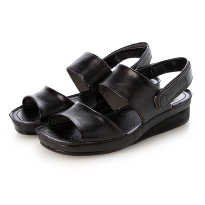 アンナマリア ANNA MALIA 【本革】アンティークレザー スタイリッシュサンダル プラット製法 （ブラック）