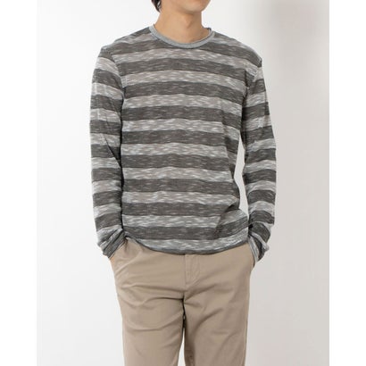 モードフルーレ MODE FOURRURE イタリア製メンズ長袖カットソー (ブラックストライプ)