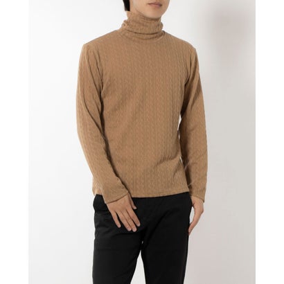 モードフルーレ MODE FOURRURE イタリア製メンズタートルカットソー (キャメル)