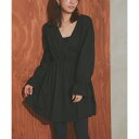 【ラッシュガード】2wayカシュクールトッパーチュニック (ブラック)