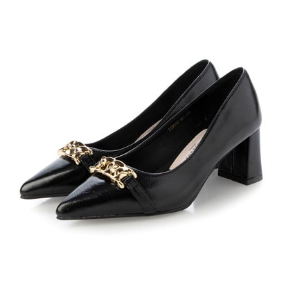 ナチュラルフレックス NATURAL FLEX クリア ゴールドチップ パンプス （BLACK）