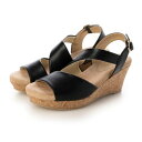 ビーシーカンパニー B.C.COMPANY Lirio blanco 美脚アシンメトリー ウェッジソールサンダル (BLK)