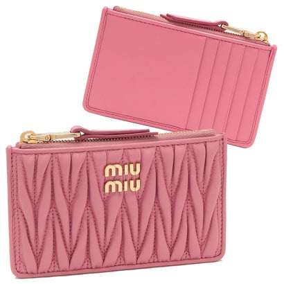ミュウミュウ 財布（レディース） ミュウミュウ Miu Miu フラグメントケース カードケース マテラッセ ミニ財布 コインケース ピンク レディース MIU MIU 5MB060 2FPP F0638 （BEGONIA）
