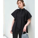 ルイルエブティック RUIRUE BOUTIQUE マルチway 洗える |ワイドハイネック・ボウタイブラウス | 半袖 フレアスリーブ ハイネック トップス 体型カバー オフィスカジュアル 通勤服 華やか 羽織