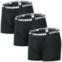 コンバース CONVERSE 前開き ボクサーパンツ 3枚セット メンズ 下着 アンダーウェア パンツ 【返品不可商品】 (ブラック系その他)