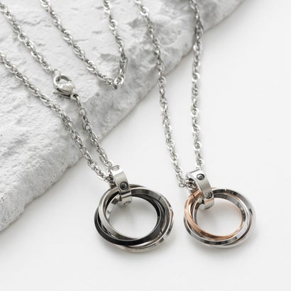 ジョン JON 『高品質』ステンレスペアネックレス （シルバー）