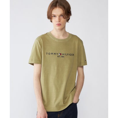 トミー ヒルフィガー TOMMY HILFIGER ガーメントダイトミーロゴTシャツ （カーキ）