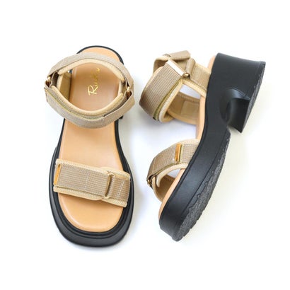 リーカ RiiiKa 厚底ベルクロサンダル （beige）
