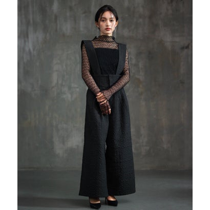 ドレスプラス DRESS+ アンサンブル セットアップ サロペット シアートップス (ブラック)