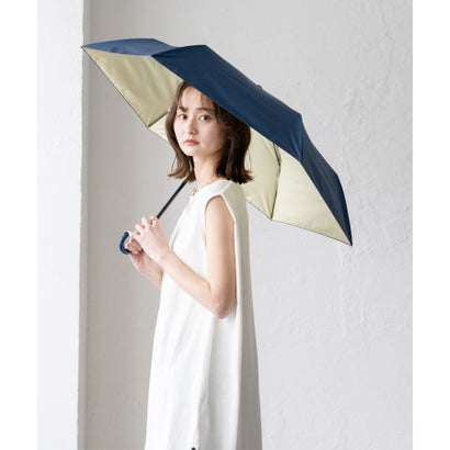 ヴィータフェリーチェ VitaFelice インナーカラー晴雨兼用ミニ折りたたみ傘(親骨50cm) (BLUE)