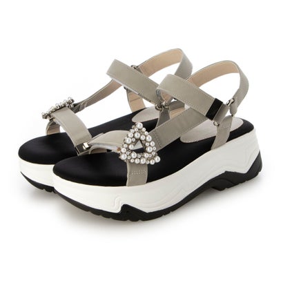 アタガール attagirl 厚底パールバックルスポーツサンダル （グレー）