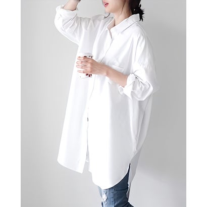 リリーオブバリー Lily of Valley オーバーサイズ サイド スリット ロング シャツ ゆったり トップス ブラウス 無地 ストライプ (WT) リリーオブバリー Lily of Valley オーバーサイズ サイド スリット ロング シャツ ゆったり トップス ブラウス 無地 ストライプ (WT)