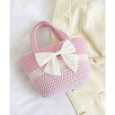ミニミニストア miniministore かごバッグ 花火大会 浴衣ハンドバッグ (ピンク*リボン)