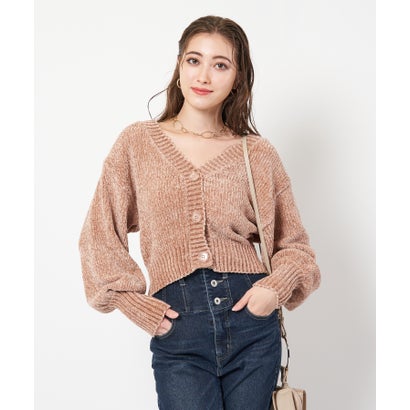 スパイラルガール SPIRALGIRL モールニットショートカーディガン （ベージュ）(4.0)