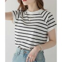 アットワン atONE クルーネックフレンチスリーブTシャツ モックネックTシャツ Tシャツ カットソー レディース インナー トップス (OFFWHITE/B...