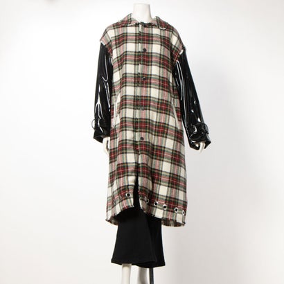 マスレス massless plaid Balmacaan Coat