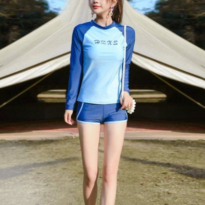 メゾンドラティール maison de LATIR 大人のスポーティースタイル水着【返品不可商品】 （ブルー）