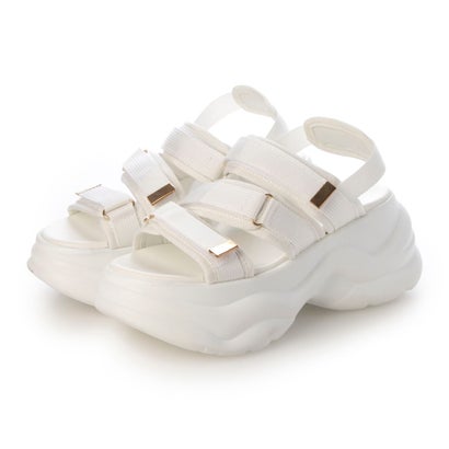 デメテル DEMETER 軽量厚底 ボリュームソール 多重ベルト ベルクロ スポーツサンダル （ホワイト）