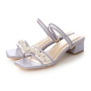 マフモフ Mafmof Realta(レアルタ)5cmヒールパールビジュー2wayサンダル (パープル・PU)