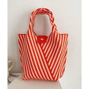 ミニミニストア miniministore ストライプニットバッグ ミニバッグ (オレンジ)