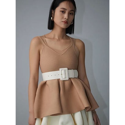 エイミーイストワール EIMY ISTOIRE レイヤードライクニットトップス (BEIGE)