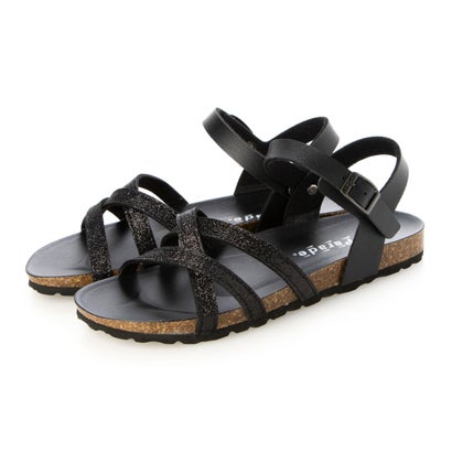 パレード Parade アンクルストラップ フットベッドサンダル 1531【Parade】 （ブラック/ブラックラメ）