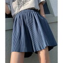 メゾンドラティール maison de LATIR 夏に大活躍!速乾生地!形状記憶プリーツパンツ。夏素材は接触冷感で涼しく気持ちいい! (ブルー(ショート丈ポケットあり))