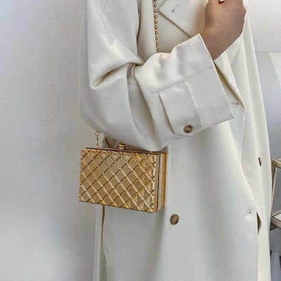 フォースメント Forcement キルティングデザインクラッチバッグ （ゴールド）