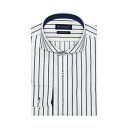トーキョーシャツ TOKYO SHIRTS 【超形態安定】 ノーアイロン ホリゾンタルワイドカラー 長袖ワイシャツ (ネイビー)