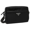 プラダ PRADA ショルダーバッグ リナイロン サフィアーノレザー トライアングルロゴ ブラック メンズ レディース ユニセックス PRADA 2VH048 ...