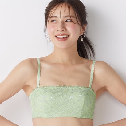 アモスタイル バイ トリンプ AMOSTYLE BY Triumph アモスタイル バンドゥ ブラジャー(ストラップ取り外し可) ダズリングサマー(C、Dカップ) AMST1472 WHUD JX （グリーン）