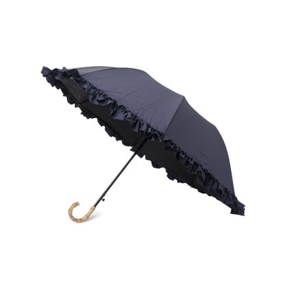 オーバータッシェ Ober Tashe 完全遮光 遮光率100％ 晴雨兼用日傘 リボン折りたたみ傘 （ブルー(093)）