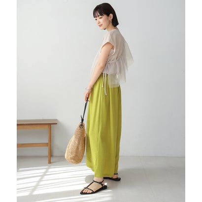 ブージュルード Bou Jeloud 麻ライクリラックスワイドパンツ （イエロー）のサムネイル