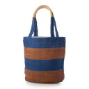アースメイド EARTH MADE E7414 JUTE BORDER TOTE (ブルー・オレンジ)