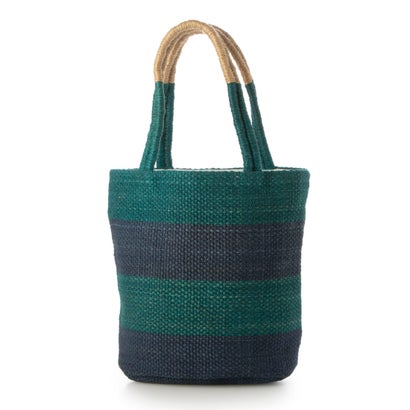 アースメイド EARTH MADE E7414 JUTE BORDER TOTE （ブルー・グリーン）