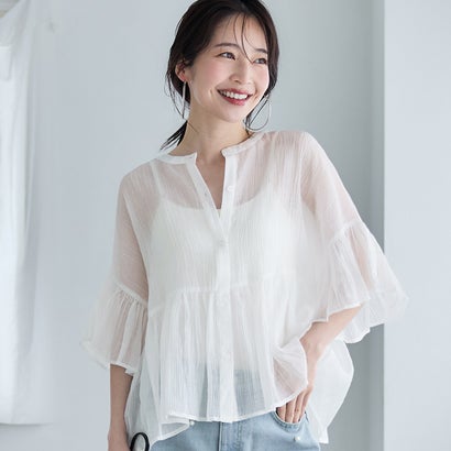 コカ coca シアーフリルブラウス （White）のサムネイル