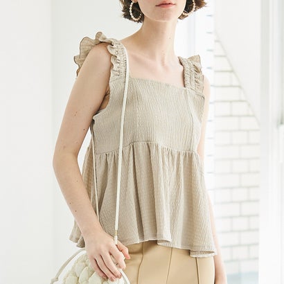 コカ coca シボシャーリング肩フリルキャミソール （Lt.beige）のサムネイル