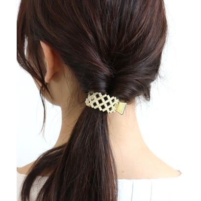 スリーフォータイム Three Four Time 格子パールテールクリップ （ゴールド）