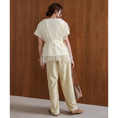 バブ Bab チュールドッキングギャザーカットソー （アイボリー）