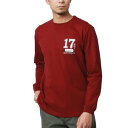 エムアールユー MRU コットン100% USAF ミリタリー プリント ロンT/綿100% 長袖Tシャツ メンズ カジュアル (ワイン)