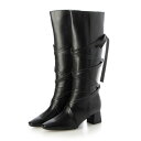 【EVOL/イーボル】 取り外し可リボンロングブーツ IX5542 (ブラック)