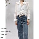 アンドカワイイ And Kawaii ポケット付き シアーシャツ夏服 カジュアル 無地 韓国ファッション (ピンク)(4)