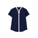 トーキョーシャツ TOKYO SHIRTS 【デザイン】 COFREX 配色スキッパー 半袖 レディースシャツ (ネイビー)