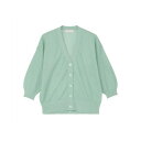 トーキョーシャツ TOKYO SHIRTS ニット シャイニーシア梨地Vネックカーディガン グリーン レディース (グリーン)