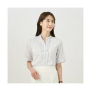 トーキョーシャツ TOKYO SHIRTS 【デザイン】 COFREX ピンタックフリル 五分袖 レディースシャツ (グレー)