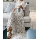 花柄ワンピース5分袖ティアードワンピース