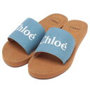 クロエ Chloe キッズシューズ スライド フラットサンダル ブルー キッズ CHLOE C20185 Z10 (DENIM BLUE)