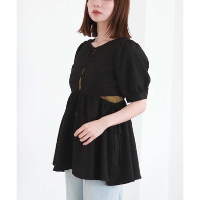 アルシーヴ archives ふくれJQカットアウトチュニック (BLK)