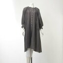 エグランティーヌ EGLANTINE ロング丈シャツワンピース (チャコール)