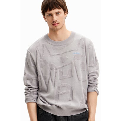 デシグアル Desigual AITOR ライトゲージプルオーバー (グレー/ブラック)